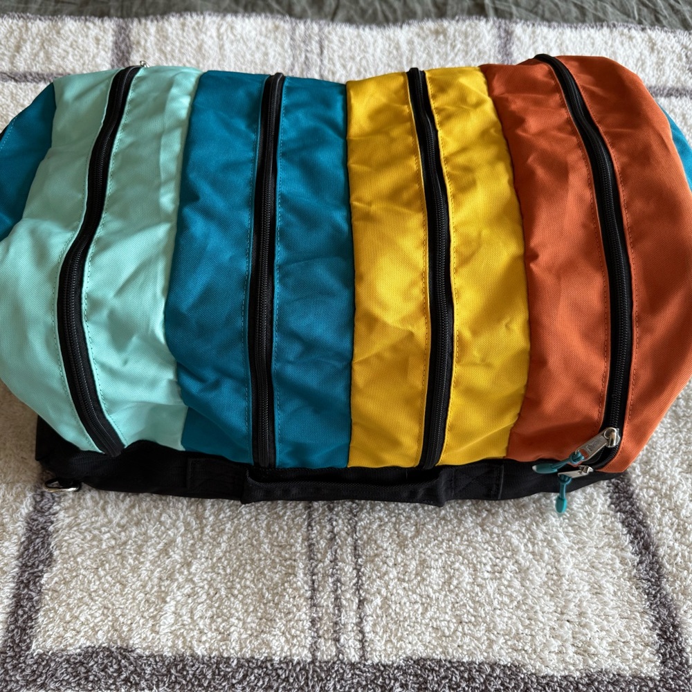 Colorblock Horizontal Zip Pouch Organizer